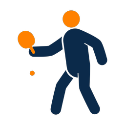 Table tennis 2 colored clipart, Round style