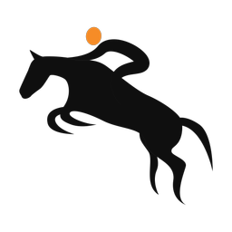 Horse jumping 2 colored clipart, Motion style