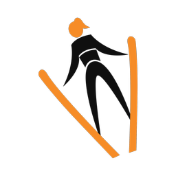 Ski jumping 2 colored clipart, Motion style