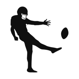 Football punter silhouette, Classic style