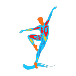 Ballet colorful clipart, Splash style