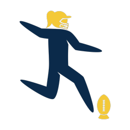 Football kicker 2 colored clipart, Strike style