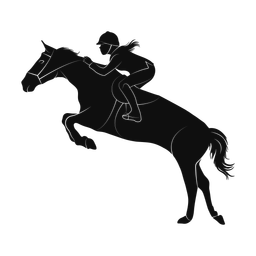 Horse jumping silhouette, Promax style