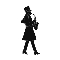 Saxophone silhouette, Promax style