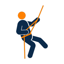 Mountain climbing 2 colored clipart, Round style
