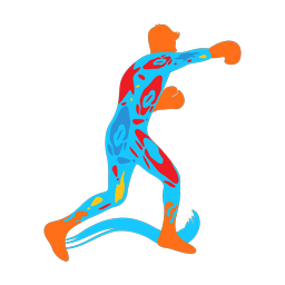 Boxing colorful clipart, Splash style