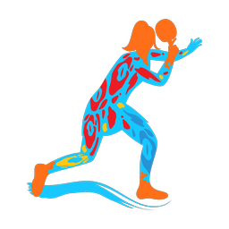 Table tennis colorful clipart, Splash style