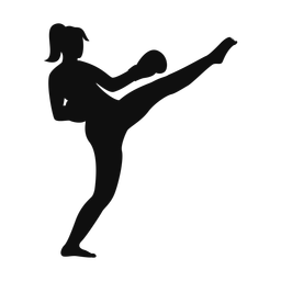 Kickboxing silhouette, Classic style