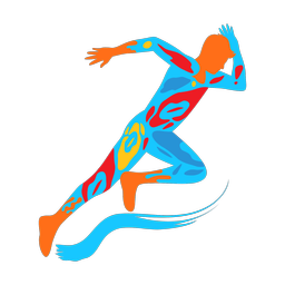 Running colorful clipart, Splash style